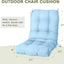 Cojín silla respaldo alto 42x21" resistente agua azul