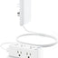 Cable extensión plano con 6 salidas y 3 USB, protector 2000J