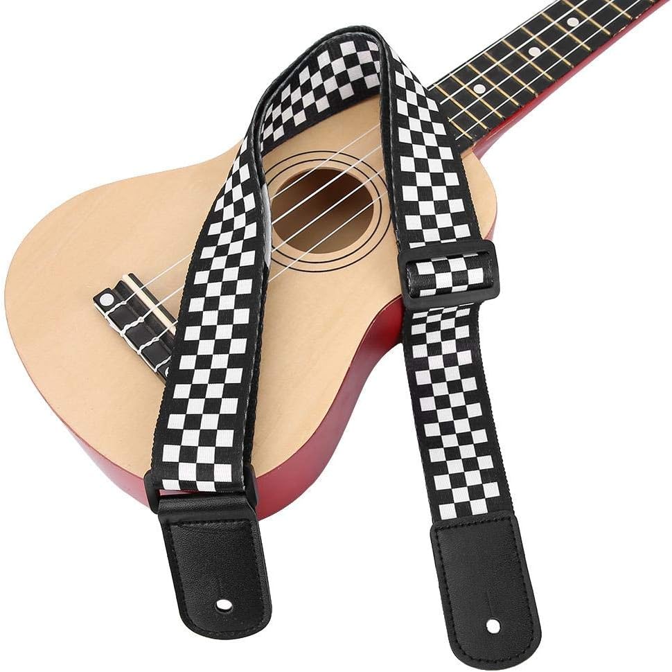 Correa hombro ukelele ajustable 4 cuerdas negro