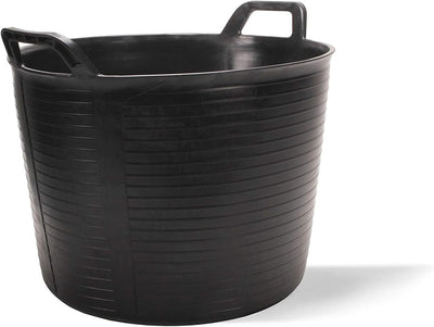 Tina plástico negro con asa 10,5gal