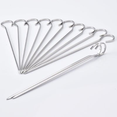 Brochetas acero inox 7pulg para barbacoa 12pzas