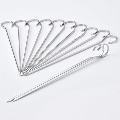 Brochetas acero inox 7pulg para barbacoa 12pzas