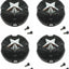 4 Tapacubos Rueda Negro Brillante 3.25" Diámetro