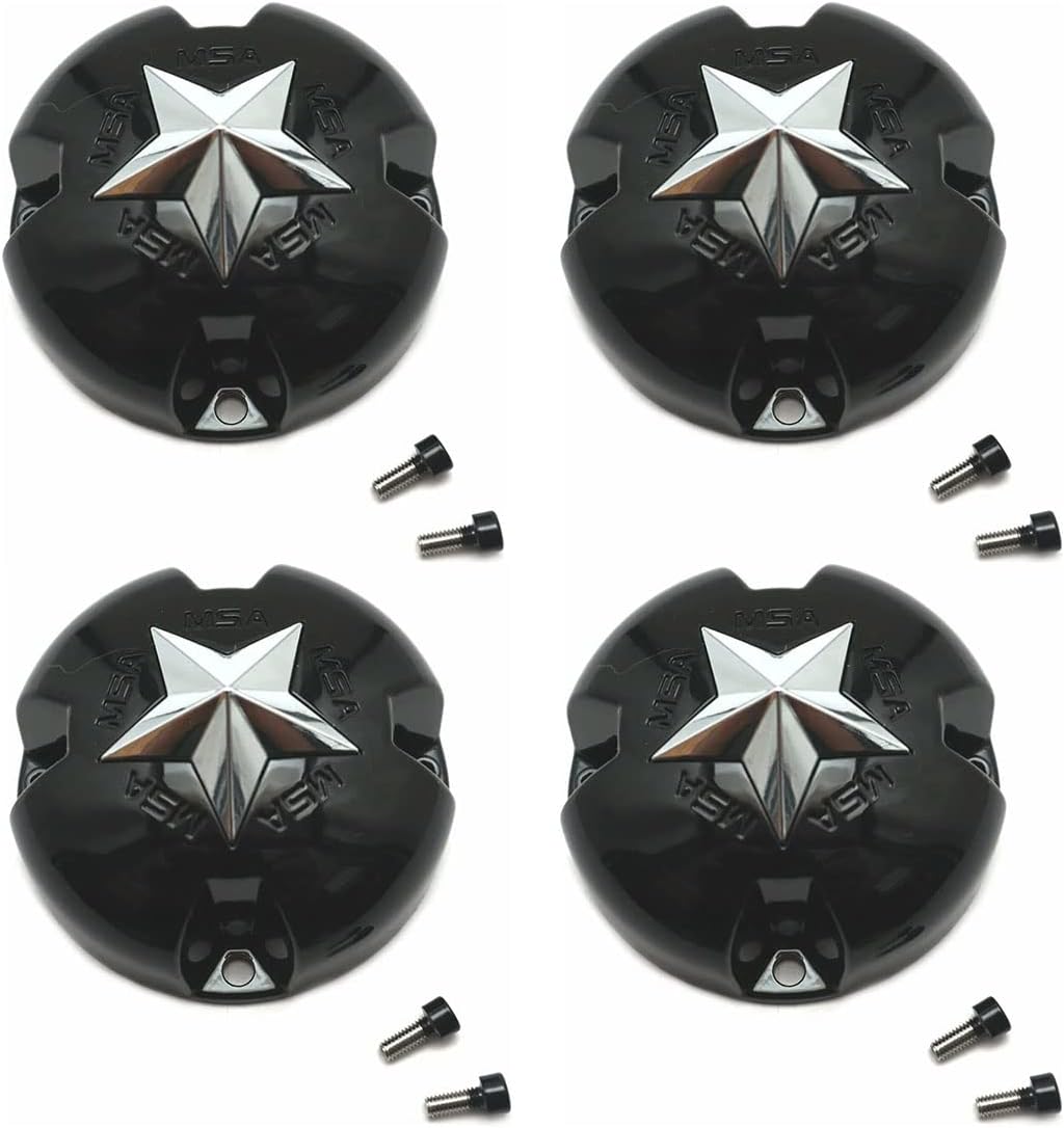 4 Tapacubos Rueda Negro Brillante 3.25" Diámetro