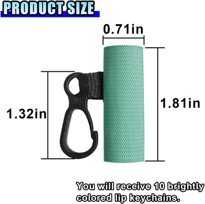 10 Llaveros Balsamo Labial con Clip y Bolsa Portatil
