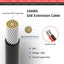 Cable extensión SAE 10ft 14AWG con conector batería coche