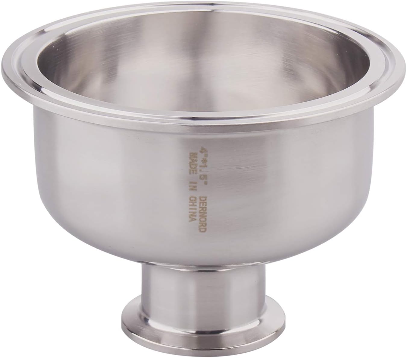 Reductor tazón abrazadera triple acero inox 304 4x1.5pulg