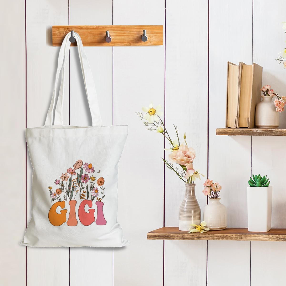 Bolsa de hombro reutiliz. regalo para abuela mamá
