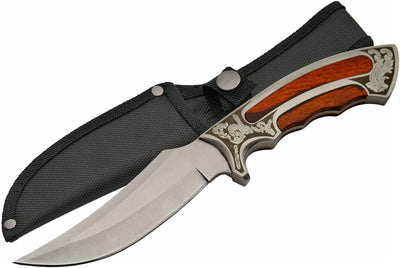 Cuchillo caza acero inox 10" color plateado