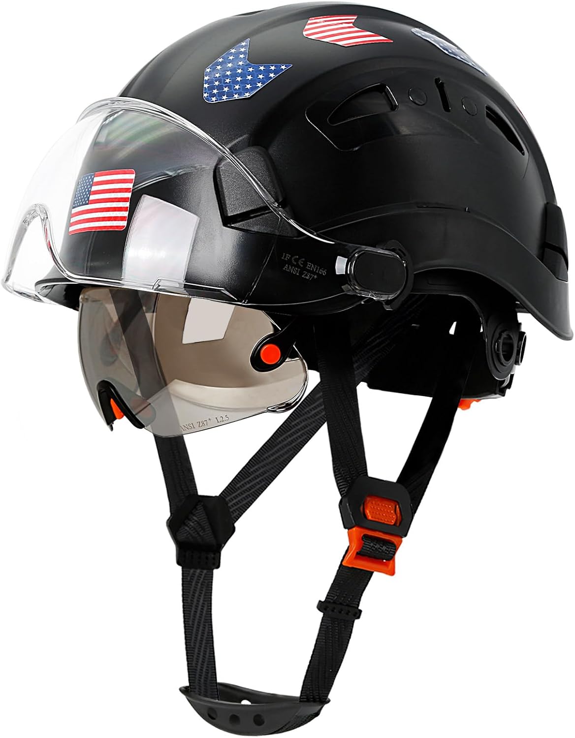 Casco construcción OSHA visor claro y tintado