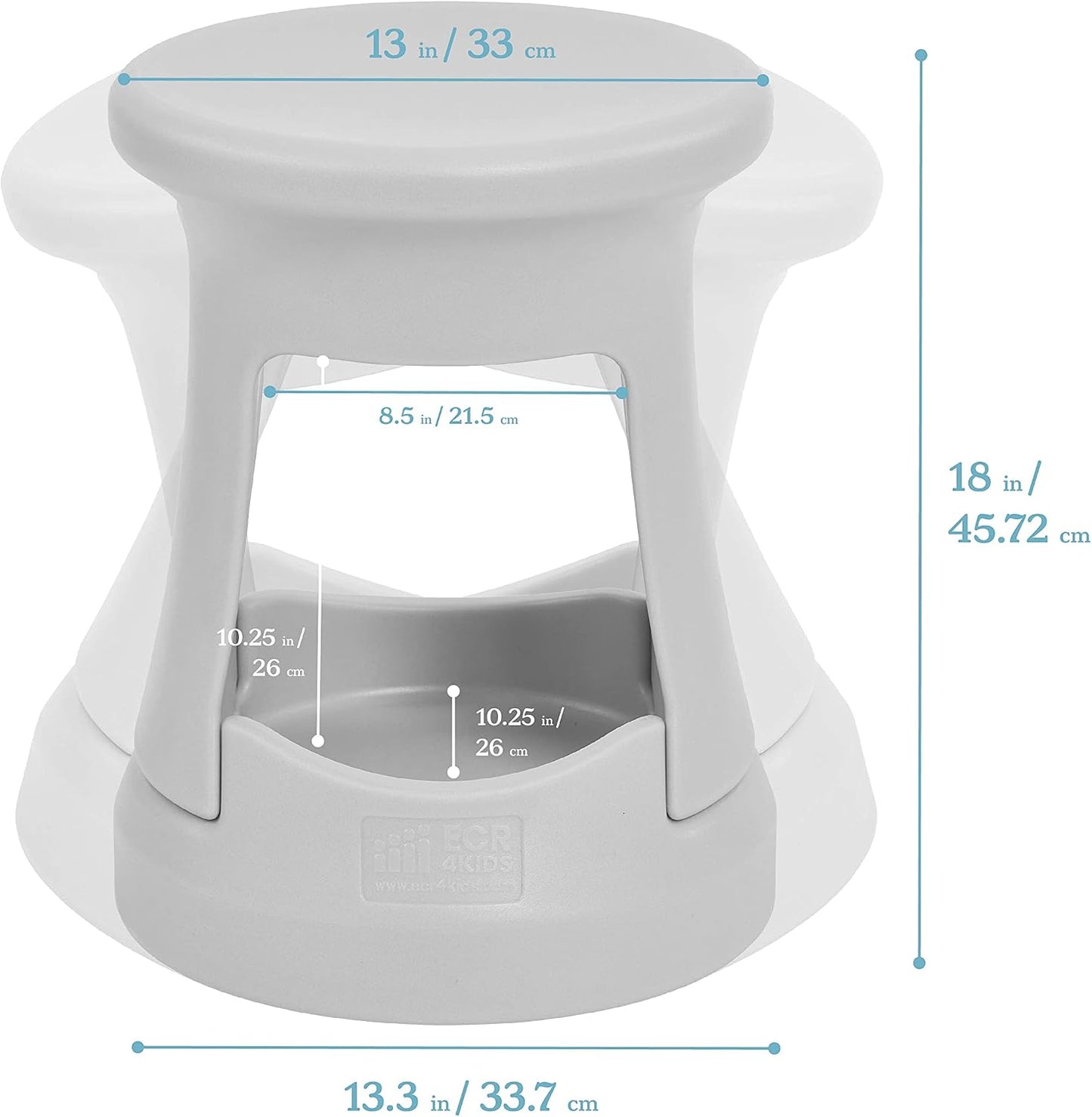 Taburete para niños altura 18pulg gris claro