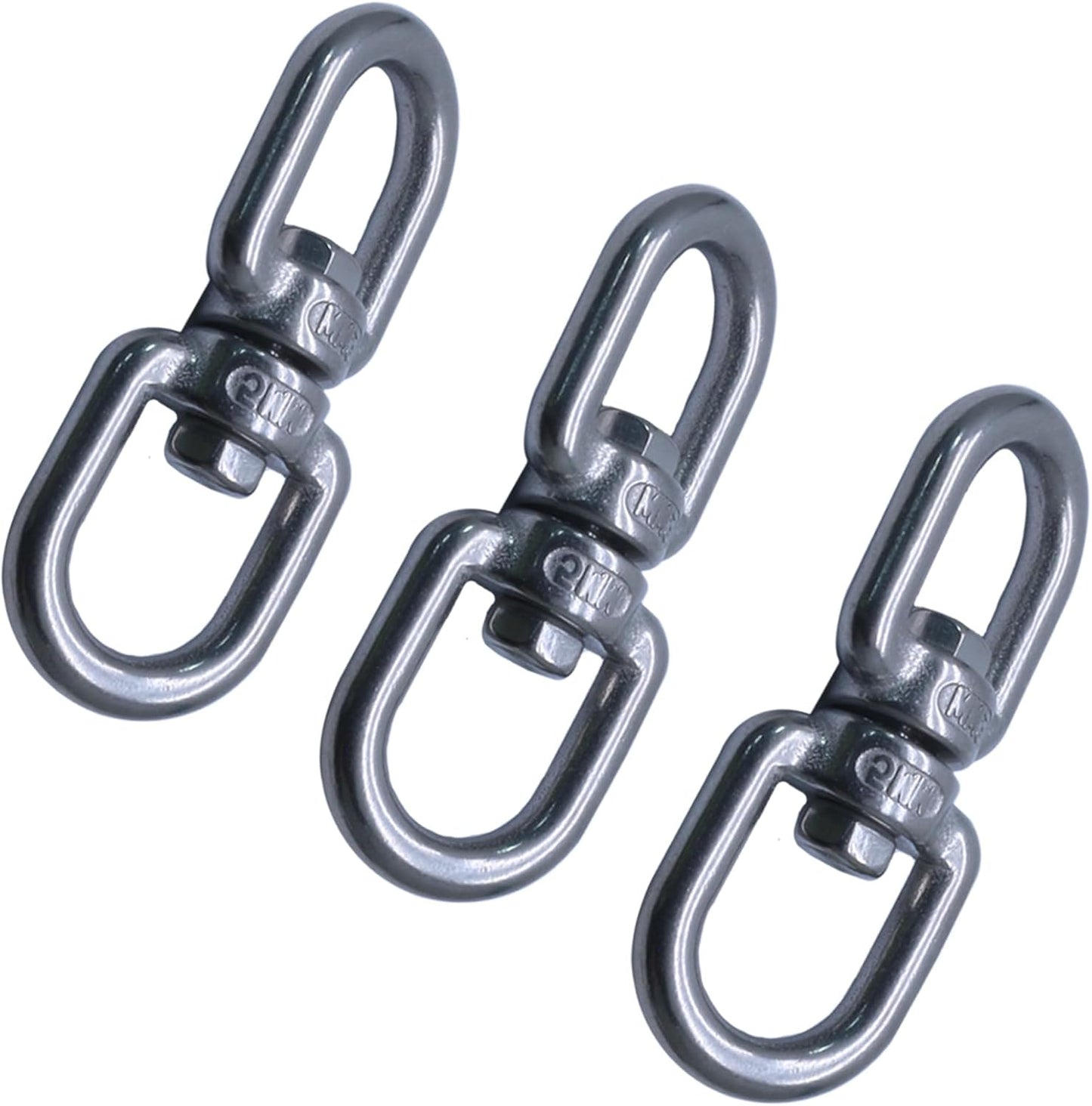 3 Ganchos Acero Inox M8 Doble Extremo Colgador Plantas Hamaca