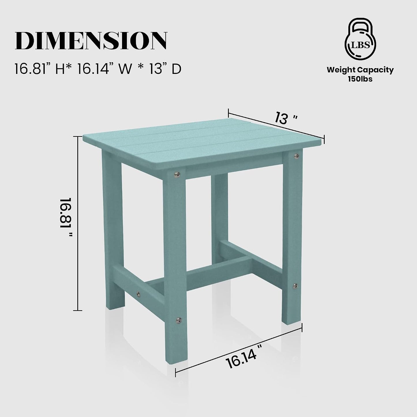 Mesa auxiliar Adirondack doble 17" resistente