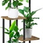Soporte madera 4 niveles para plantas estante metal interiores