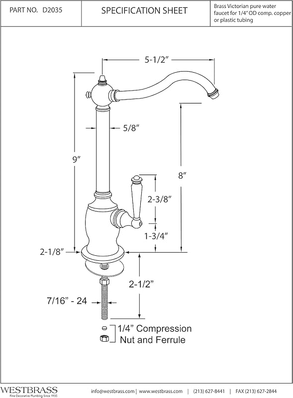 Grifo dispensador agua fría victoriano 9pulg níquel satinado