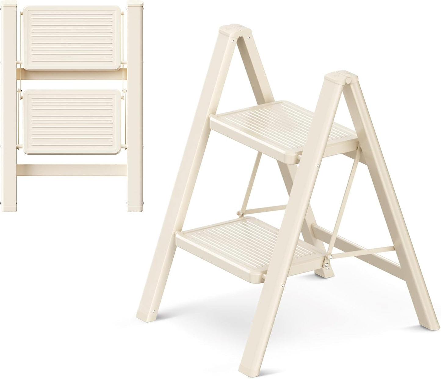 Taburete plegable escalera 2 escalones antiderrap 330lb