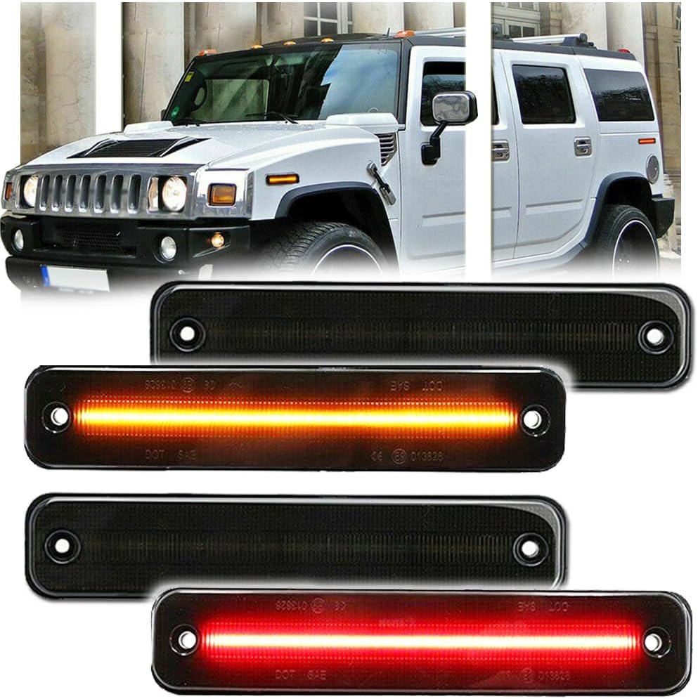 4 Luces LED Ámbar Hummer H2 2003-09 Lente Ahumado SMD 144
