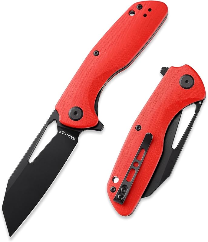 Cuchillo plegable bolsillo hoja inversa bloqueo G10 rojo
