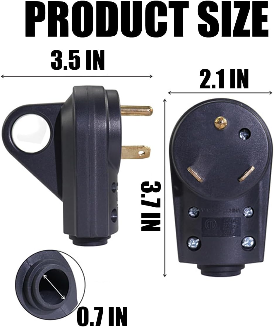 Enchufe RV 30A NEMA TT-30P 125V con mango desenchufe