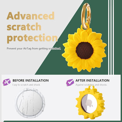 Funda AirTag portátil soporte llavero girasol