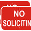 2 Carteles No Solicitar Aluminio 12x8" Rojo Blanco Hogar