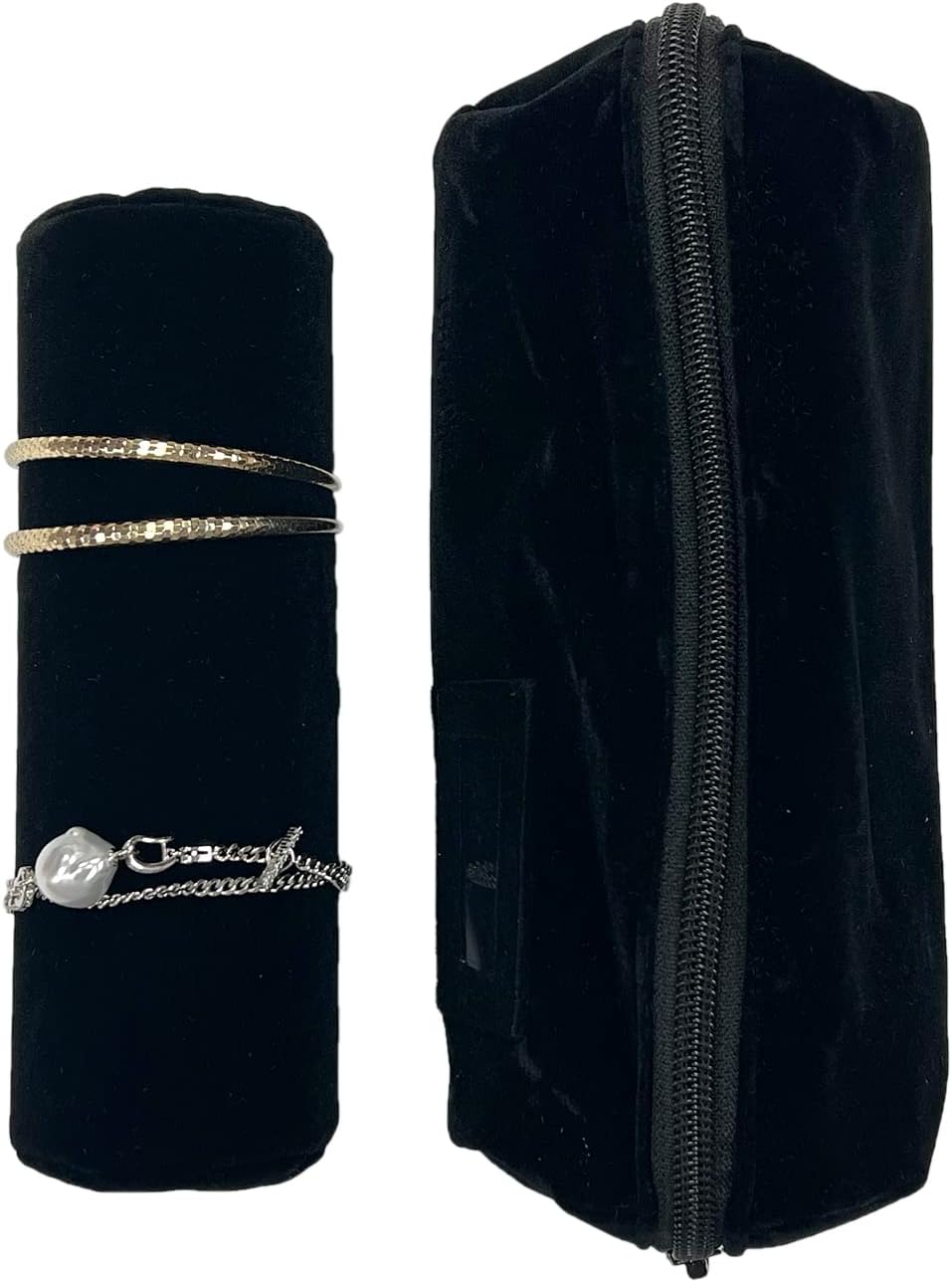 Bolsa terciopelo para joyas viaje negro