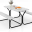 Set mesa picnic expandida 59" con banco y sillas blancas