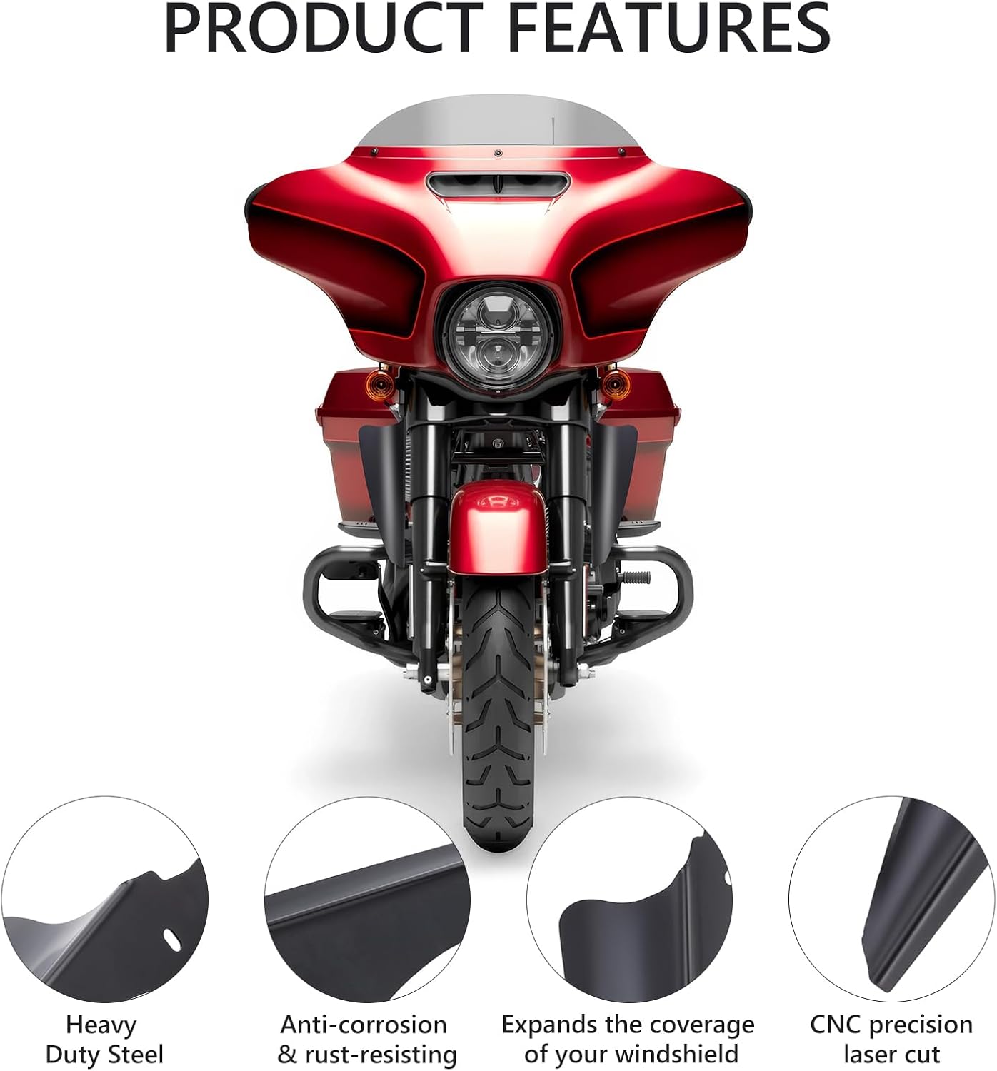 Deflectores viento horquilla HD Street Glide FLHT FLHR negro