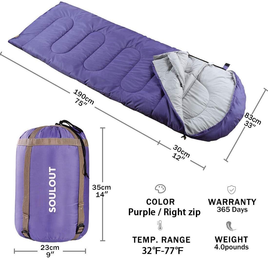 Saco dormir 3-4 estaciones ligero cálido impermeable
