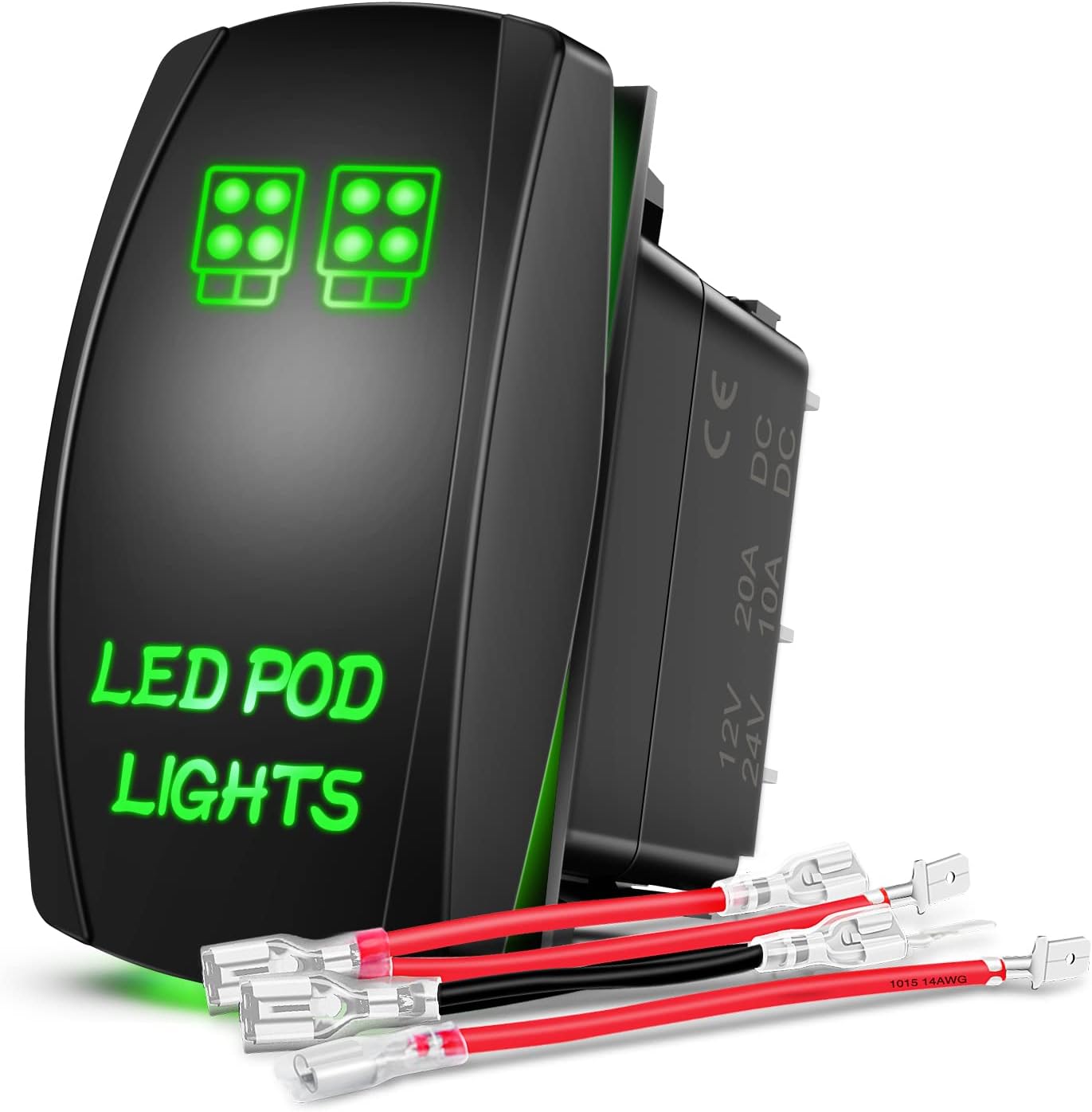 Barra luz LED 12V 24V con interruptor 20A 10A para coche