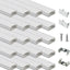 20 Tirillas LED U aluminio 6.6ft plateado cubierta blanca