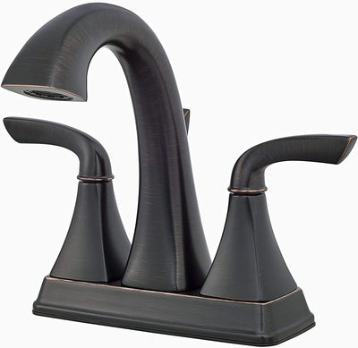 Grifo baño central 2 manijas 4pulg bronce toscano