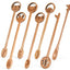 7 Cucharas Madera para Mezclar Cocina con Mango Largo