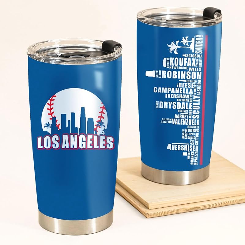 Vaso béisbol LA Skyline 20oz acero inox aislado
