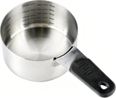 Taza medidora acero inox 6.1oz con mango magnético
