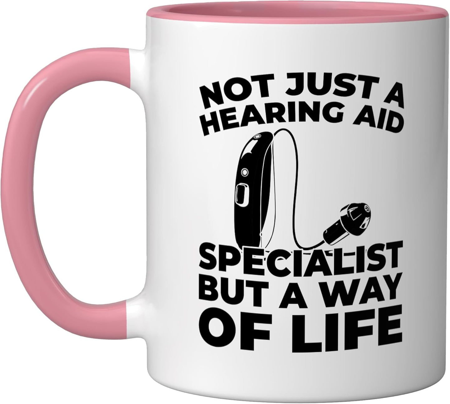 Taza Cerámica para Audiología Rosa/Blanca