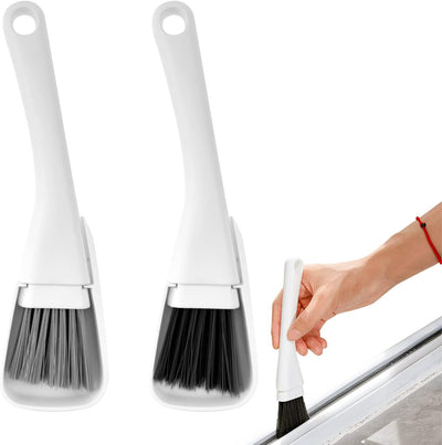 Set 2 cepillos mini y recogedor para limpiar polvo negro gris