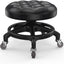 Taburete rodante bajo asiento poliuretano 450lb negro