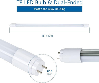 Tubo LED T8 3 pies 15 W 4000 K reemplazo fluorescente