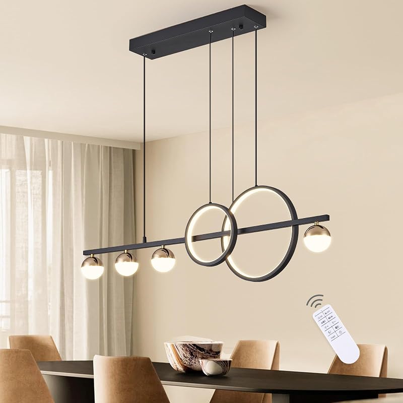 Lámpara araña LED regulable forma globo comedor cocina