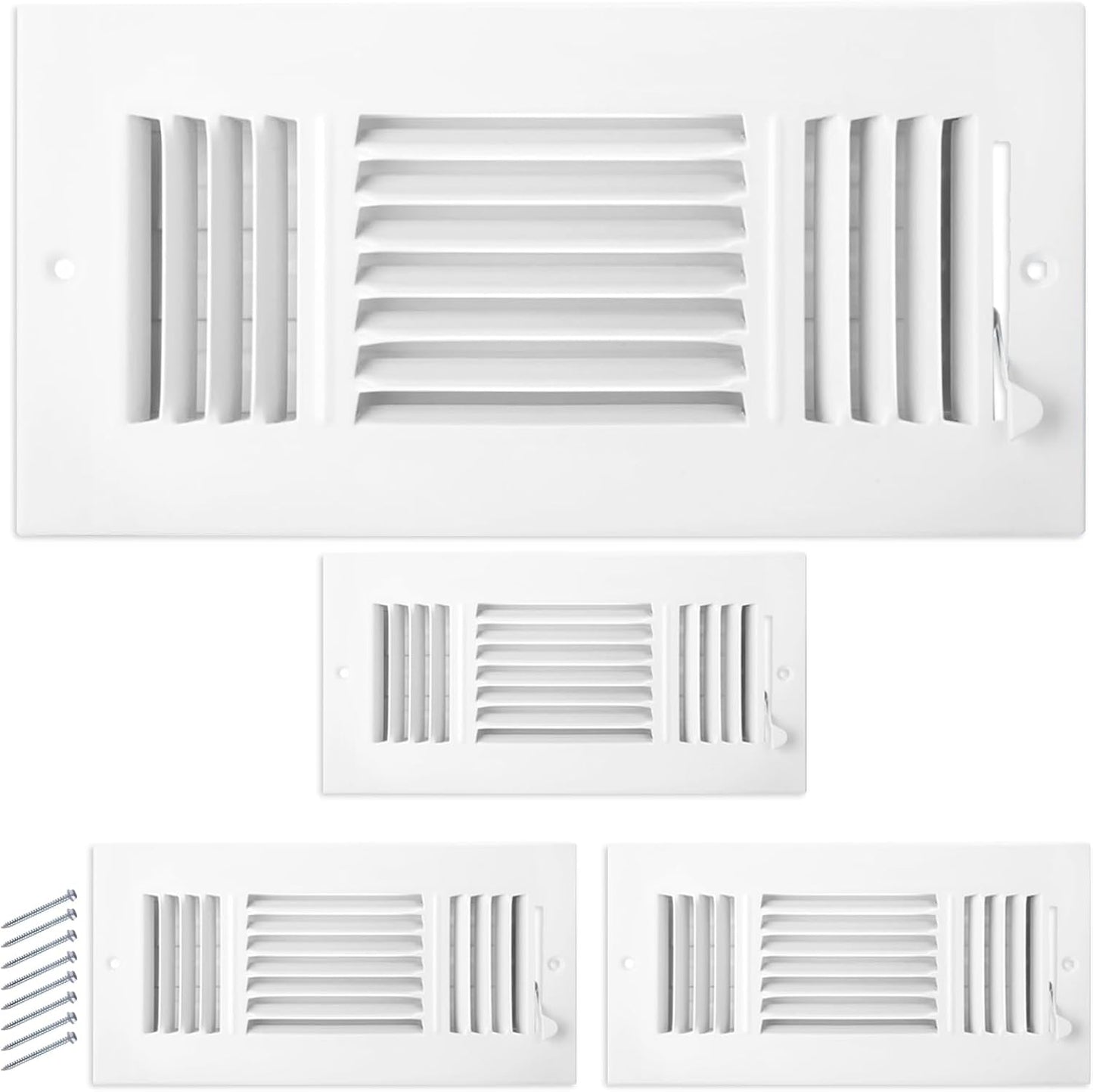 4 Cubiertas Ventilación 10x4pulg Metal Sólido 3 Vías