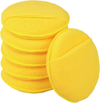Almohadillas microfibra aplicador cera auto 5pulg 6uds amarillo