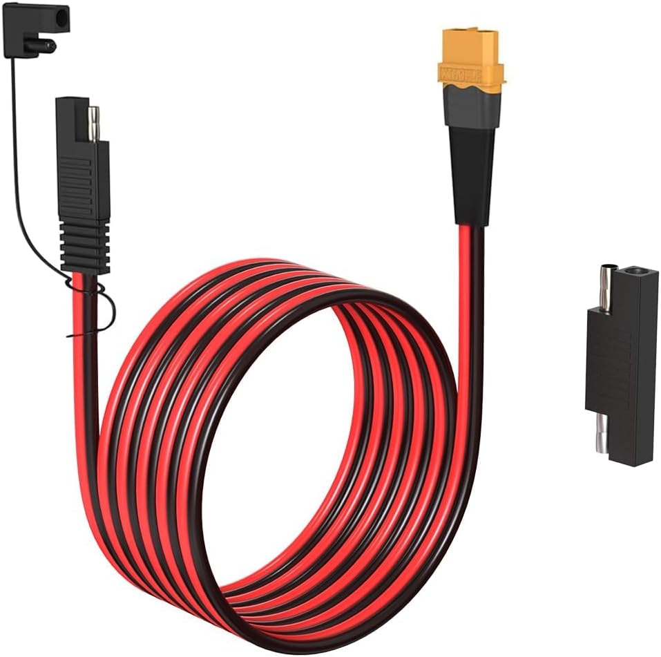Cable extensión XT60 a SAE 10AWG 10pies con adaptador inverso