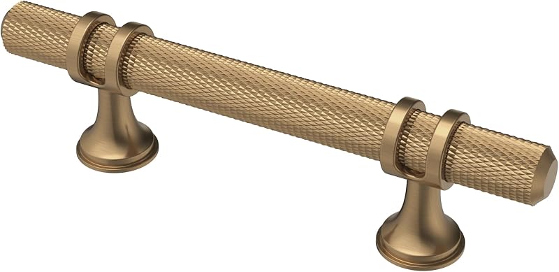 10 Tiradores Gabinete Bronce Champán 3" Centros Moleteados