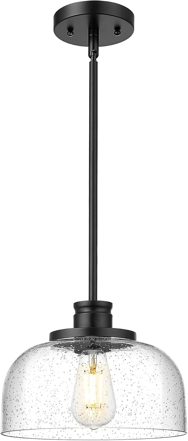 Lámpara colgante isla cocina 10pulg vidrio semillado