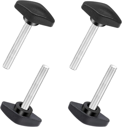 Tornillos M6 x 1.969" mango T plástico negro 4 Uds