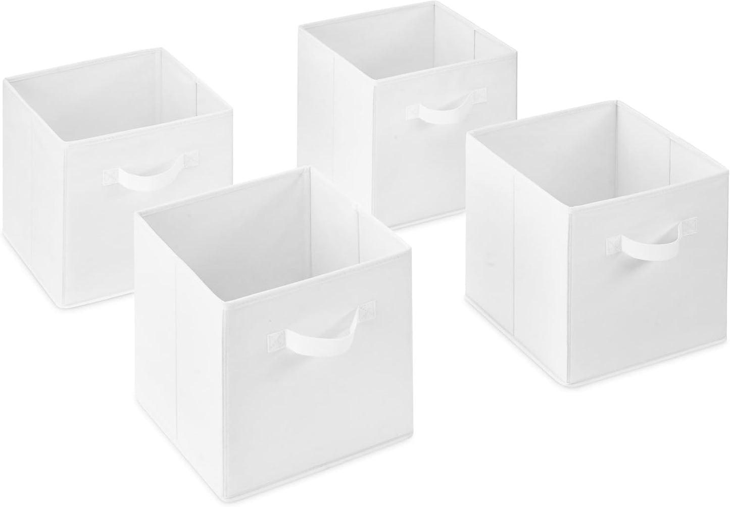 Cubos plegables 10.5x10.5x11" color blanco set 4