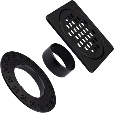 Kit rejilla drenaje 4pulg comp Schluter Kerdi-Drain Negro Mate
