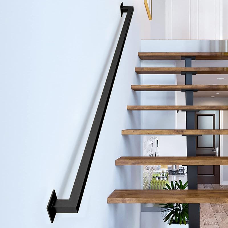 Pasamanos hierro negro para escalera 5ft capacidad 500lb