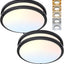 2 Lámparas LED techo 10" negro